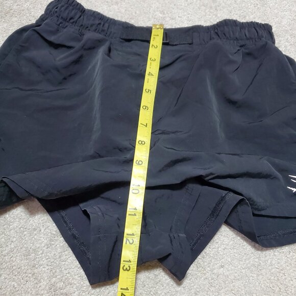 GYMSHARK Buckle Shorts Nylon Hi-Rise Unlined Gym Workout Black Womens Small x 2" - Picture 11 of 13